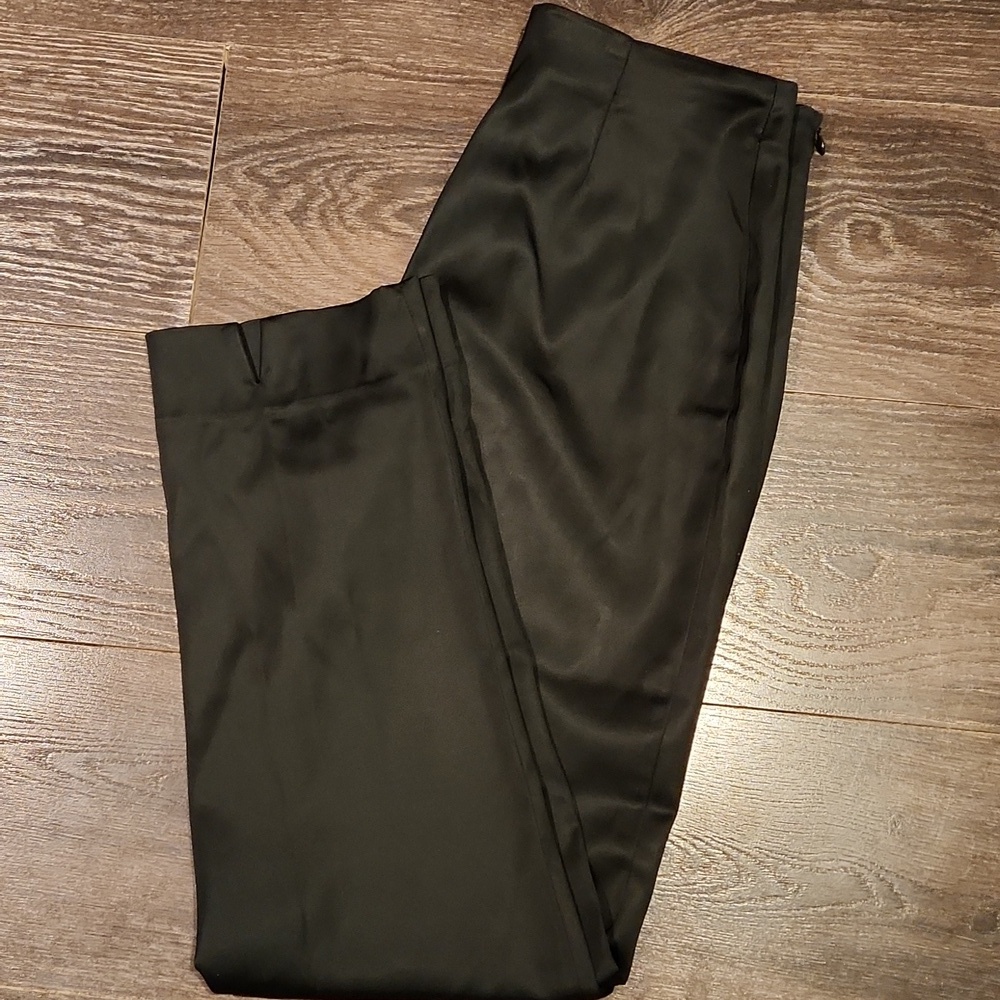 ❤️ ALEXANDRA ROSATI VINTAGE SATIN HIGH RISE STRAIGHT LEG PANTS, 14 (32) - Picture 7 of 7